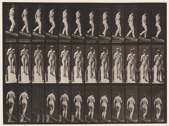 Tafel 119. Steigung hinabsteigen, rechte Hand auf Brust (Schuhe)