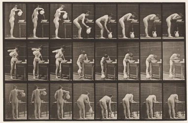 Tafel 413. Wasser in Becken gießen und Gesicht waschen