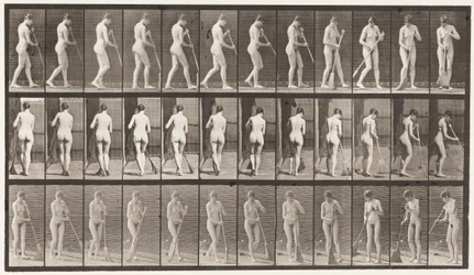 Tafel 58. Gehen, sich umdrehen, den Boden fegen