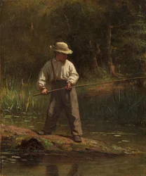 Junge beim Angeln, 1860er