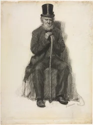 Studie eines alten Mannes, möglicherweise eine Studie für das Porträt von Peter Folger, um 1886