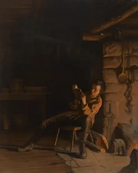Die Jugend von Lincoln. (Ein Abend in der Blockhütte), 1868