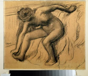 Nach dem Bad. Zeichnung von Edgar Degas (1834-1917)