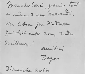 Autographierter Brief an Albert Boulanger-Cave