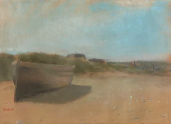Boot am Strand, ca. 1869