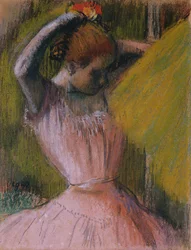 Tänzerin, die ihr Haar richtet, ca. 1900-1912