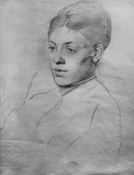 Zeichnung von Edgar Degas (1834-1917), französischer Maler und Bildhauer. Mlle Malo, ca. 1877.