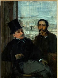 Edgar Degas und sein Freund Evariste de Valernes, französischer Maler