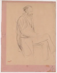 Édouard Manet, sitzend, Profil nach rechts