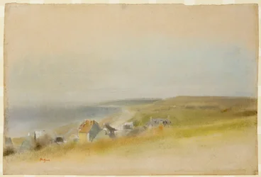 Häuser am Klippenrand in Villers-sur-Mer, 1869