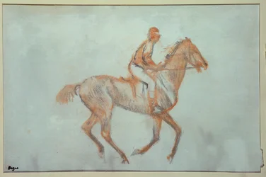 Jockey im Galopp, ca. 1881