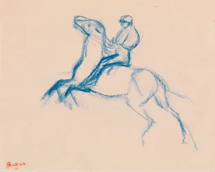 Jockey auf Pferd