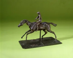 Jockey auf einem Pferd