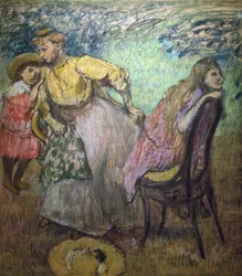 Madame Alexis Rouart und ihre Kinder (ca. 1905). Edgar Degas (1834-1917). Pastell und Kohle auf Transparentpapierstäben, voll auf Karton. Musée des Beaux-Arts de la Ville de Paris, Petit Palais.