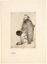 Manet sitzend in Dreiviertelansicht nach links
