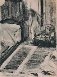 Nackte Frau an der Tür ihres Zimmers, um 1879, 1946