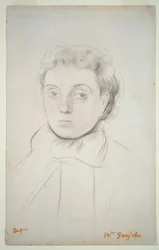 Porträt von Joséphine Gaujelin, vor 1867 (Kreide auf Papier)