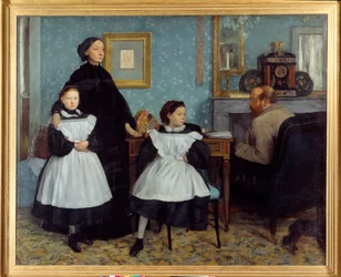 Porträt der Familie Bellelli Der Maler verbrachte einige Monate in der Toskana bei seinen Onkeln, den Bellelli - Gemälde von Edgar Degas (1834-1917)