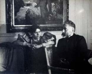 Porträt des Schriftstellers Stephane Mallarme (1842-1898) und Paule Gobillard, Nichte von Berthe Morisot (Fotografie von Edgar Degas, 1896)