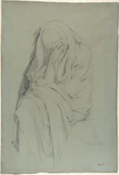 Studie für Vieille Italienne (recto); Draperiestudie (verso)