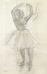 Studie für eine Tänzerin, die posiert, nach einem Foto, um 1874