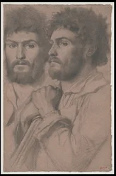Zwei Porträtstudien eines Mannes, ca. 1856-1857