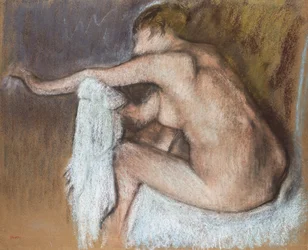 Frau, die ihren Arm trocknet, ca. 1884