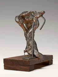 Frau wäscht ihr linkes Bein, ca. 1890er Jahre