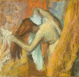 Frau bei ihrer Toilette