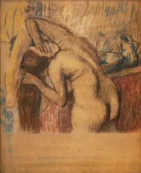 Frau bei ihrer Toilette