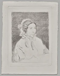 Frau mit gerüschter Haube
