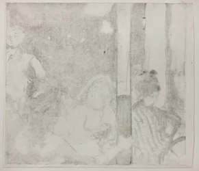 Frauen vor einem Café, Abend, ca. 1877