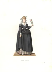 Französische Frau aus der Zeit von König Heinrich III.