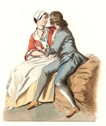 Junge französische Dorfbewohner