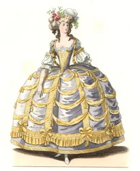 Französische Frau im Ballkleid