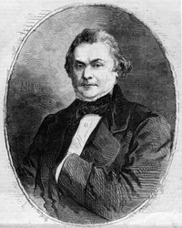 Porträt von Claude Alphonse Delangle (1797-1869), französischer Richter und Politiker. Gravur von Morin in „Die illustrierte Welt“ Nr. 63 vom 26. Juni 1858.