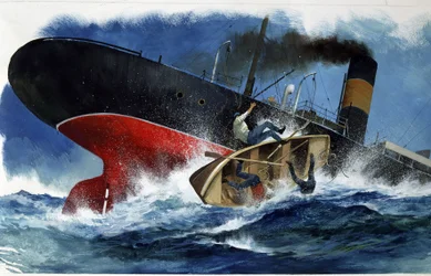 Kinderliteratur: Das Schiffswrack (Zeichnung)