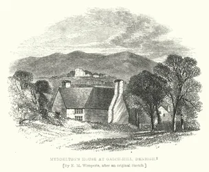 Myddeltons Haus in Galch-Hill, Denbigh (Stich)