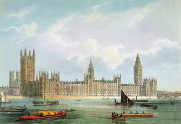 Die neuen Parlamentsgebäude, graviert von Thomas Picken, veröffentlicht von Lloyd Bros. und Co., 1852
