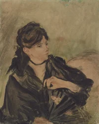 Berthe Morisot mit einem Fächer