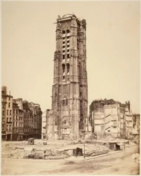 Der Turm Saint-Jacques vor der Restaurierung. 4. Arrondissement, Paris.