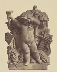 Les Beaux-arts, Skulptur von Nicolas Guillemin, Dekoration des Louvre, Paris
