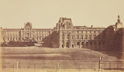 [Der Napoleonhof, von den Tuilerien aus gesehen, Louvre, Paris]