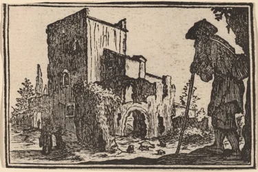 Hirte und Ruinen