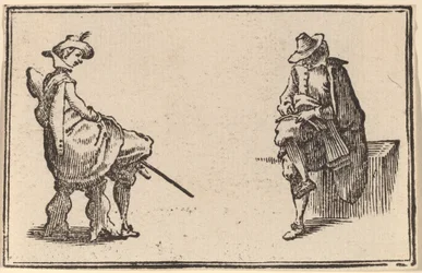 Zwei sitzende Figuren