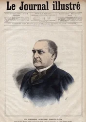 Jerome Bonaparte genannt Plon (Plonplon) (1822-1891) (Napoleon-Jerome Bonaparte oder Prinz Jerome Napoleon), Sohn von Jerome Bonaparte (1784-1860) - Gravur von Navellier in „The Illustrous Journal“ von 1891