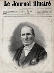 Porträt von Georges Eugène Haussmann, genannt Baron Haussmann (1809-1891), Präfekt der Seine während des Zweiten Kaiserreichs - Gravur von Navellier in „Le journal illustré“ von 1891