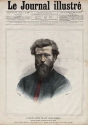 Porträt von Paul Crampel (1864-1891), französischer Entdecker Zentralafrikas - Gravur von Navellier in „The Illustrous Diary“ von 1891