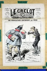 Cover von „Le Grelot“, Nummer 388, satirisch in Farben