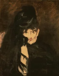Berthe Morisot mit Trauerhut und langem Schleier